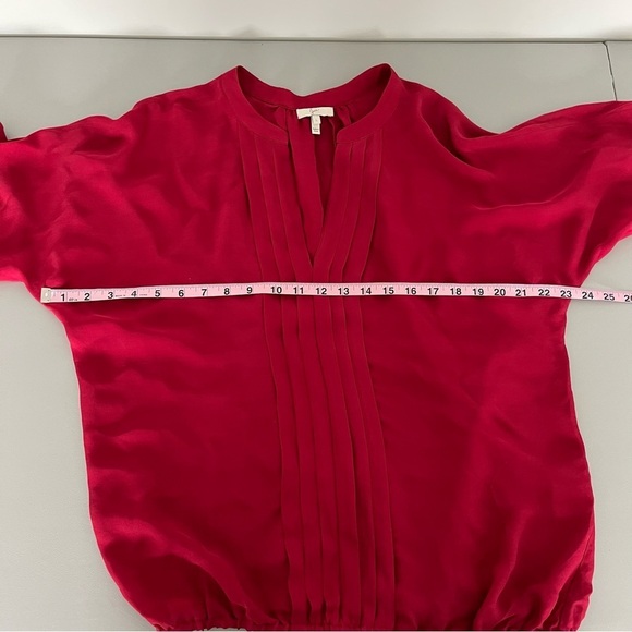 Joie Red Silk Marru Pleated Blouse L - Picture 8 of 11